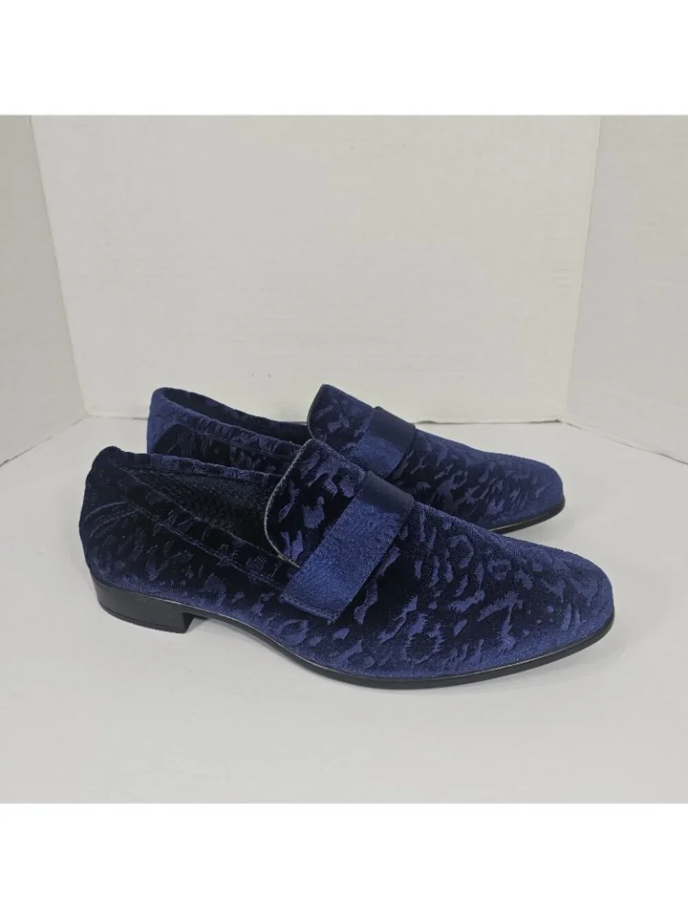 Robert David Splash Blue Camo Velvet Smoking Slipper Loafers Men’s 9 M Clubwear